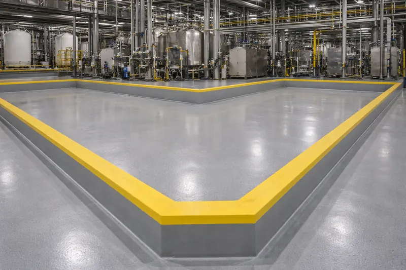 Secondary containment area with chemical-resistant floor coating metro Atlanta