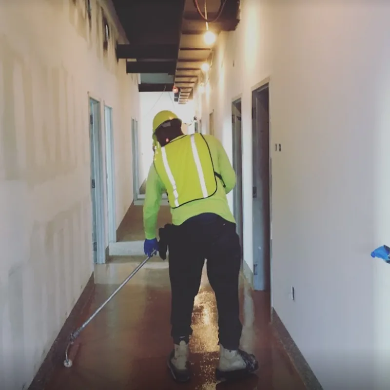 Applying epoxy coating on a metro Atlanta commercial floor