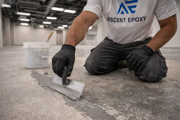 Surface preparation on commercial concrete floor in metro Atlanta