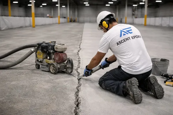 Industrial floor crack repair and substrate preparation metro Atlanta