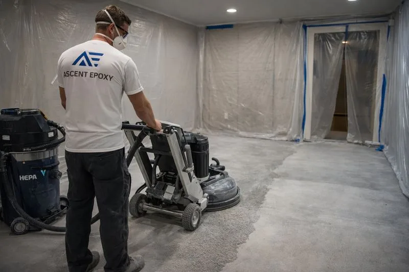 Diamond grinding residential concrete floor metro Atlanta