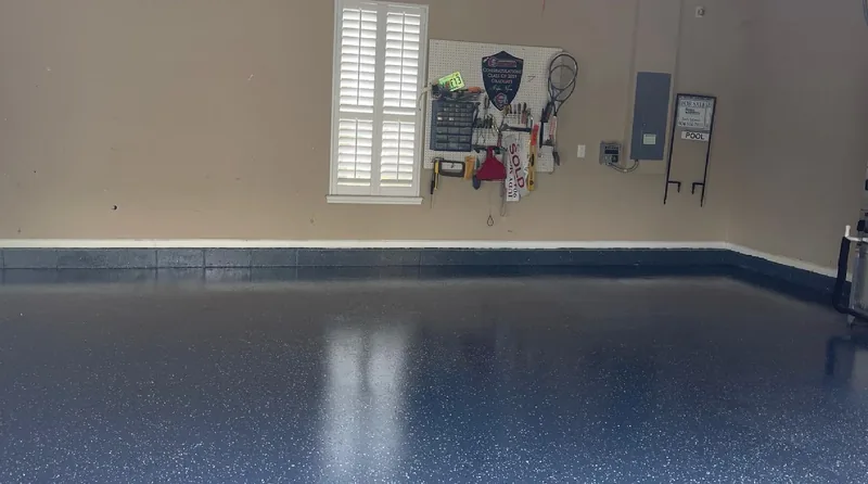 Completed residential epoxy floor, metro Atlanta