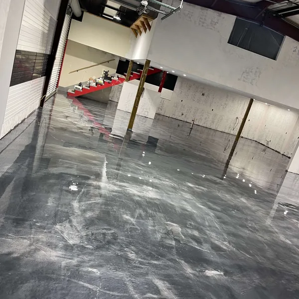 Metallic epoxy flooring system, metro Atlanta