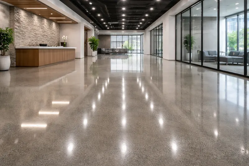 Polished concrete floor metro Atlanta commercial space