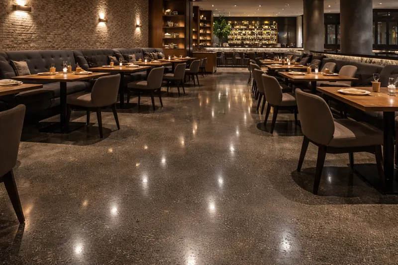 Polished concrete restaurant floor metro Atlanta